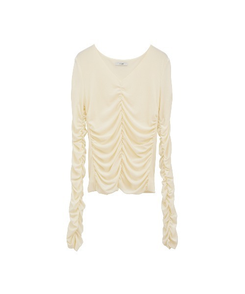 W TULLE SHIRRING TOPS（Tシャツ/カットソー）｜CLANE（クラネ