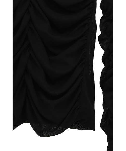 トップス CLANE W TULLE SHIRRING TOPS BLACK W TULLE SHIRRING TOPS｜TOPS(トップス)｜CLANE OFFICIAL ONLINE