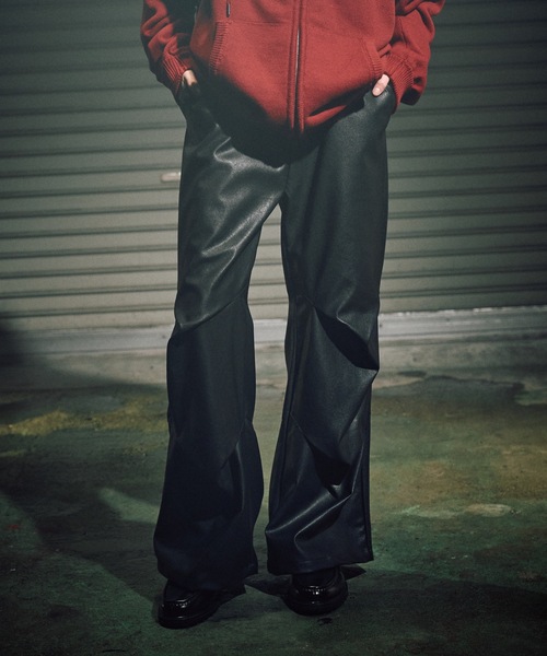 Tuck PU slacks/タックPUスラックス（その他パンツ）｜Casper John