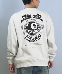 【ムラサキスポーツ限定】SANTACRUZ/サンタクルーズ トレーナー スウェット クルーネック バックプリント 8BALL PLANET CREW NECK 502254305