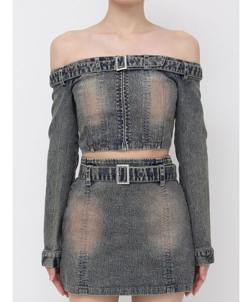 EATME(イートミー)の「ベルトオフショルデニムTOP(その他トップス・レディース・ブラウン/ブルー/ブラック・FREE)」の10枚目の写真