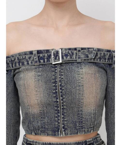 EATME(イートミー)の「ベルトオフショルデニムTOP(その他トップス・レディース・ブラウン/ブルー/ブラック・FREE)」の13枚目の写真