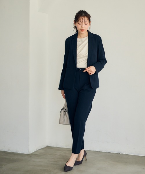 12Twelve Agenda（トゥエルブ　アジェンダ）の「ウォッシャブルハイストレッチジョーゼットテーパードパンツ（その他パンツ・レディース・チャコールグレー/ベージュ/ネイビー・M/S）」の7枚目の写真