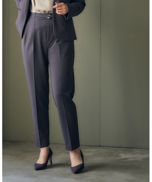 12Twelve Agenda（トゥエルブ　アジェンダ）の「ウォッシャブルハイストレッチジョーゼットテーパードパンツ（その他パンツ・レディース・チャコールグレー/ベージュ/ネイビー・M/S）」の13枚目の写真