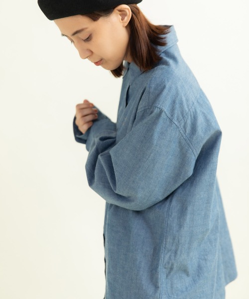 CHILD WOMAN（チャイルドウーマン）の「インディゴシャンブレー チェーン風刺繍シャツ（シャツ/ブラウス・レディース・ブルー・FREE）」の10枚目の写真
