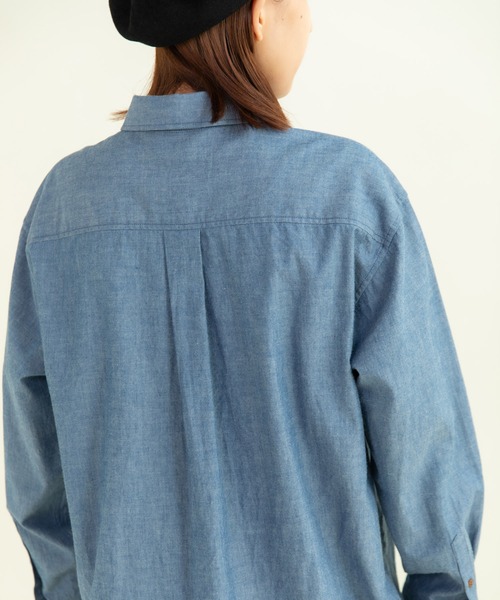 CHILD WOMAN（チャイルドウーマン）の「インディゴシャンブレー チェーン風刺繍シャツ（シャツ/ブラウス・レディース・ブルー・FREE）」の11枚目の写真