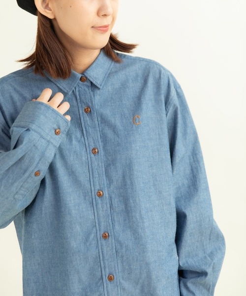 CHILD WOMAN（チャイルドウーマン）の「インディゴシャンブレー チェーン風刺繍シャツ（シャツ/ブラウス・レディース・ブルー・FREE）」の12枚目の写真