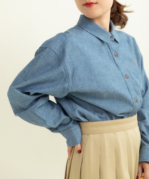 CHILD WOMAN（チャイルドウーマン）の「インディゴシャンブレー チェーン風刺繍シャツ（シャツ/ブラウス・レディース・ブルー・FREE）」の18枚目の写真