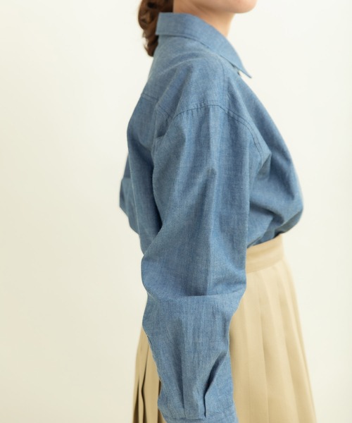CHILD WOMAN（チャイルドウーマン）の「インディゴシャンブレー チェーン風刺繍シャツ（シャツ/ブラウス・レディース・ブルー・FREE）」の16枚目の写真