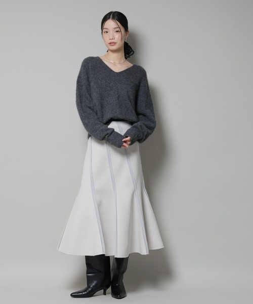 セール】ウォッシャブルフォックスVネックニットプルオーバー（ニット