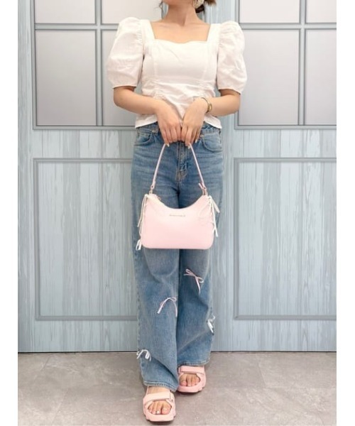 バレエコアレースアップワンショルダーバッグ（ハンドバッグ