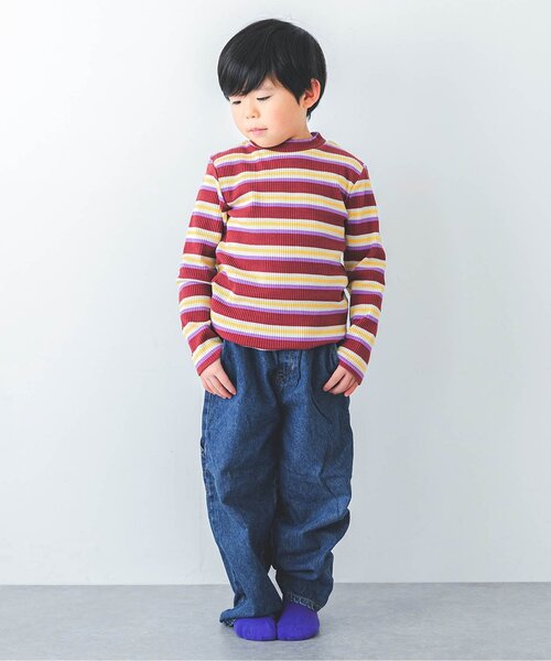 セール】【ジュニア対応】イロチ買いしたいストレッチリブトップス