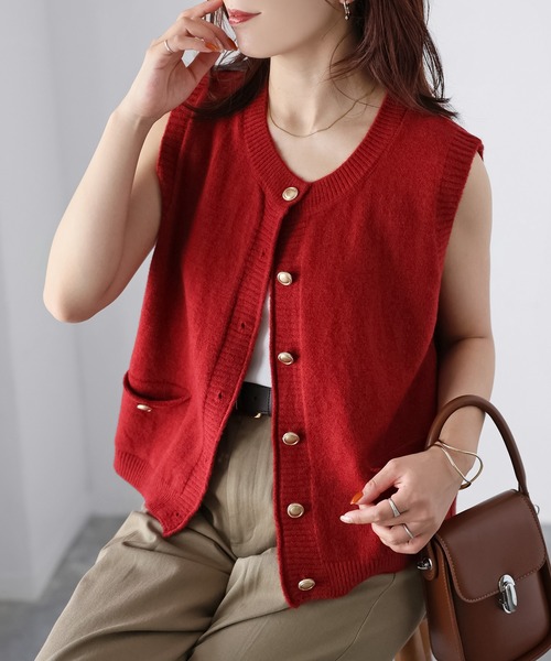 COMME des GARÇONS ニットベスト ノースリーブ ボルドー S COMME des GARÇONS ニットベスト ノースリーブ ボルドー S