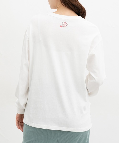 Honeys(ハニーズ)の「モチーフ刺繍Tシャツ(Tシャツ/カットソー・レディース・スミクロ/ミント/ブラウン/ベージュ/オフホワイト・L/S/M/SS)」の9枚目の写真