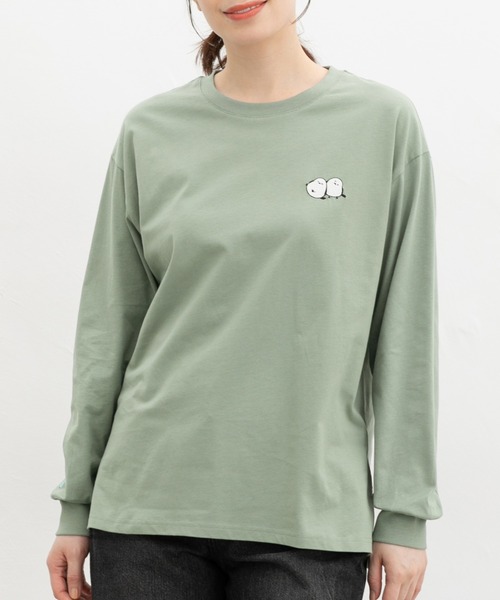 Honeys(ハニーズ)の「モチーフ刺繍Tシャツ(Tシャツ/カットソー・レディース・スミクロ/ミント/ブラウン/ベージュ/オフホワイト・L/S/M/SS)」の19枚目の写真