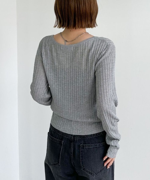 archives（アルシーヴ）の「ハリヌキリブシアーニットカーディガン（カーディガン/ボレロ・レディース・アイボリー/ブラック/グレー・MEDIUM）」の7枚目の写真