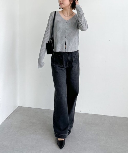 archives（アルシーヴ）の「ハリヌキリブシアーニットカーディガン（カーディガン/ボレロ・レディース・アイボリー/ブラック/グレー・MEDIUM）」の10枚目の写真