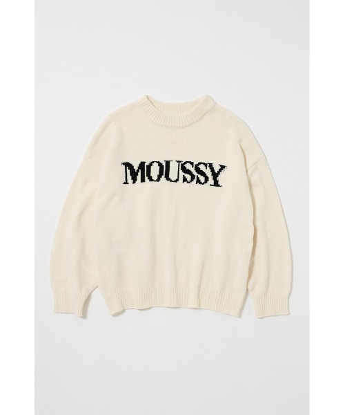MOUSSY（マウジー）の「【ZOZO・一部店舗限定】MOLE MOUSSY LOGO KNIT / モールマウジーロゴニット（ニット/セーター・レディース・ブラック/ブルー/アイボリー/ネイビー・FREE）」の2枚目の写真
