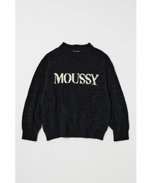 MOUSSY ロゴ入り 黒 オーバーサイズセーター MOUSSY ニット セーター 「ZOZO・一部店舗限定」MOUSSY LOGO
