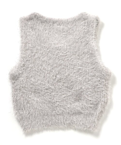 apres les cours（アプレレクール）の「【ジュニア対応】ラメシャギーニットベスト（ニット/セーター・キッズ・グレー・140/120/100）」の3枚目の写真