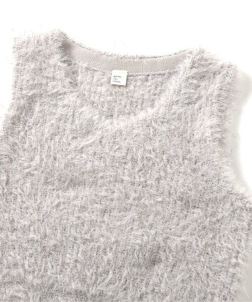 apres les cours（アプレレクール）の「【ジュニア対応】ラメシャギーニットベスト（ニット/セーター・キッズ・グレー・140/120/100）」の8枚目の写真