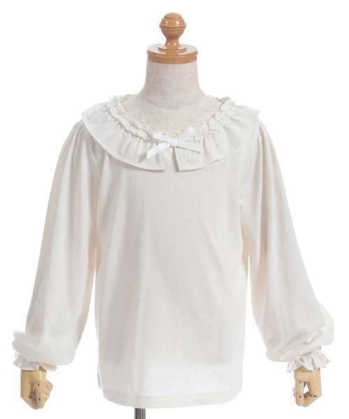 axes femme（アクシーズファム）の「リボン×フリルトップス（Tシャツ/カットソー・キッズ・ブラック/キナリ・LARGE/X-LARGE/MEDIUM）」の15枚目の写真
