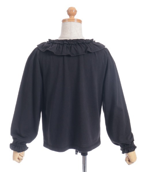 axes femme（アクシーズファム）の「リボン×フリルトップス（Tシャツ/カットソー・キッズ・ブラック/キナリ・LARGE/X-LARGE/MEDIUM）」の3枚目の写真