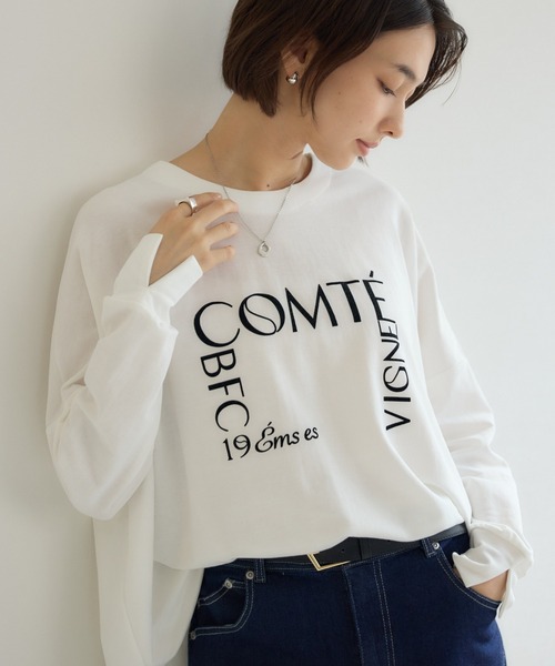 KATHARINE ROSS(キャサリンロス)の「【KATHARINE ROSS】COMTEポンチョロンT(Tシャツ/カットソー・レディース・チャコールグレー/オフホワイト/ネイビー・MEDIUM)」の2枚目の写真