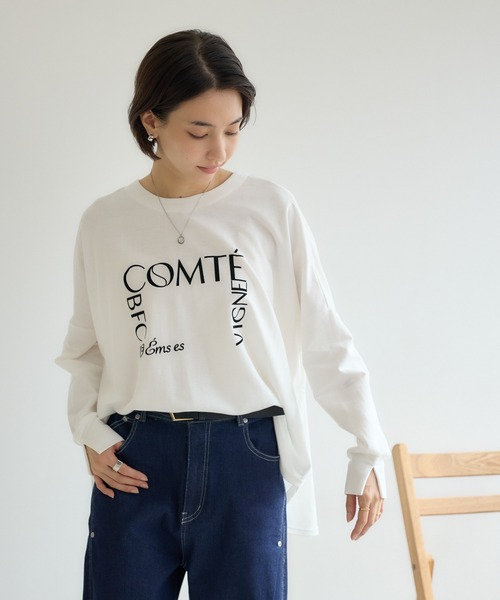 KATHARINE ROSS(キャサリンロス)の「【KATHARINE ROSS】COMTEポンチョロンT(Tシャツ/カットソー・レディース・チャコールグレー/オフホワイト/ネイビー・MEDIUM)」の6枚目の写真