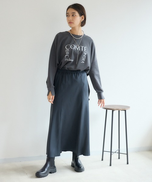 KATHARINE ROSS(キャサリンロス)の「【KATHARINE ROSS】COMTEポンチョロンT(Tシャツ/カットソー・レディース・チャコールグレー/オフホワイト/ネイビー・MEDIUM)」の13枚目の写真