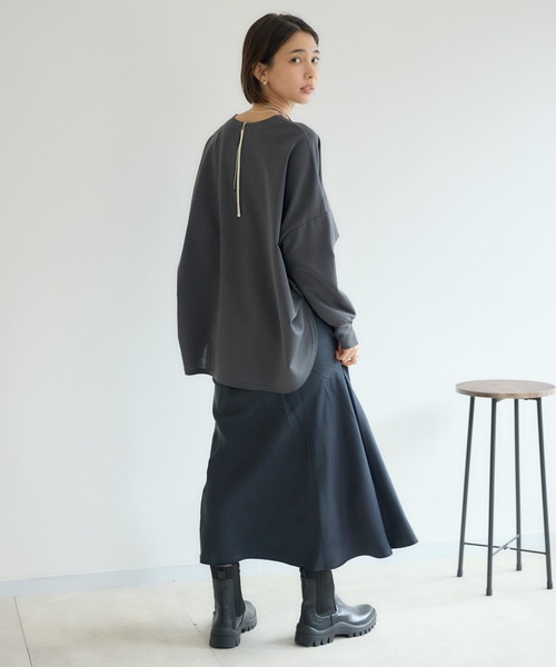 KATHARINE ROSS(キャサリンロス)の「【KATHARINE ROSS】COMTEポンチョロンT(Tシャツ/カットソー・レディース・チャコールグレー/オフホワイト/ネイビー・MEDIUM)」の14枚目の写真