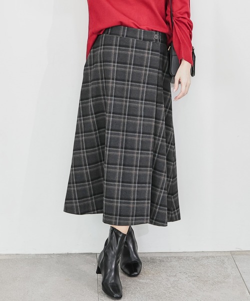 チェックラップ風スカート（スカート）｜GLACIER lusso（グラシア