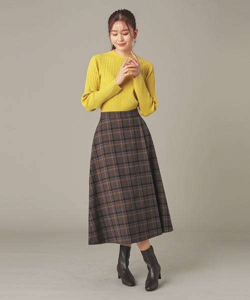 チェックラップ風スカート（スカート）｜GLACIER lusso（グラシア