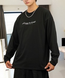 刺繍 ワンポイント グラフィック ロンT ロゴ ハート 黒ネコ フラワー 長袖 Tシャツ
