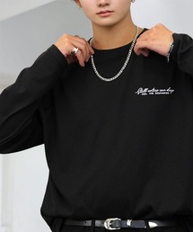L'atelier（ラトリエ）の「刺繍 ワンポイント グラフィック ロンT ロゴ ハート 黒ネコ フラワー 長袖 Tシャツ（Tシャツ/カットソー）」