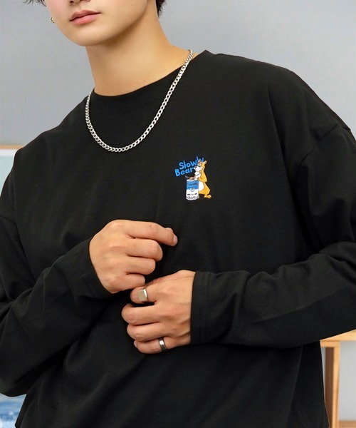 L'atelier(ラトリエ)の「刺繍 ワンポイント グラフィック ロンT ロゴ ハート 黒ネコ フラワー 長袖 Tシャツ(Tシャツ/カットソー・メンズ・ブラック系その他2/ブラック系3/ホワイト系4/ブラック系その他4/ホワイト系8/ホワイト系2/ホワイト系3/ブラック系その他3/ブラック系その他7/グリーン系7/ブラック系4/ホワイト系6/ブラック系その他6/その他33/ホワイト系7/ブラック系5/ブラック系6/ブラック系7/その他34/その他35/ブラック系2・L/M)」の11枚目の写真
