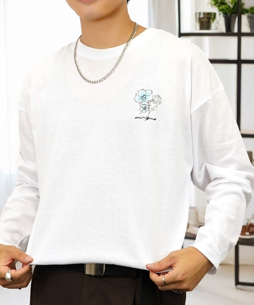 L'atelier(ラトリエ)の「刺繍 ワンポイント グラフィック ロンT ロゴ ハート 黒ネコ フラワー 長袖 Tシャツ(Tシャツ/カットソー・メンズ・ブラック系その他2/ブラック系3/ホワイト系4/ブラック系その他4/ホワイト系8/ホワイト系2/ホワイト系3/ブラック系その他3/ブラック系その他7/グリーン系7/ブラック系4/ホワイト系6/ブラック系その他6/その他33/ホワイト系7/ブラック系5/ブラック系6/ブラック系7/その他34/その他35/ブラック系2・L/M)」の22枚目の写真