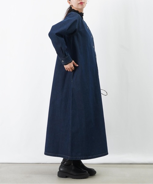 LUCA/LADY LUCK LUCA（ルカ/レディラックルカ）の「LC/LLL 前釦開きデニムワンピース（ワンピース・レディース・ネイビー/インディゴブルー・FREE）」の7枚目の写真
