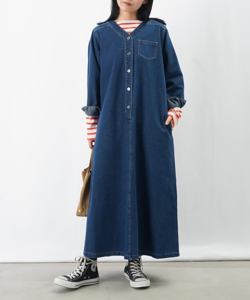 LC/LLL 前釦開きデニムワンピース（ワンピース）｜LUCA/LADY LUCK LUCA