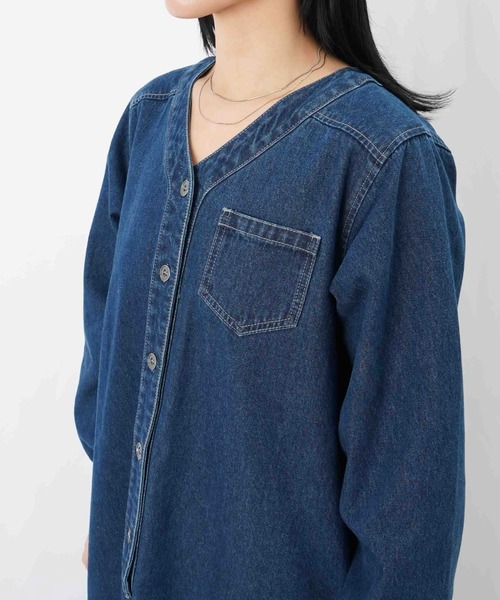 LUCA/LADY LUCK LUCA（ルカ/レディラックルカ）の「LC/LLL 前釦開きデニムワンピース（ワンピース・レディース・ネイビー/インディゴブルー・FREE）」の20枚目の写真