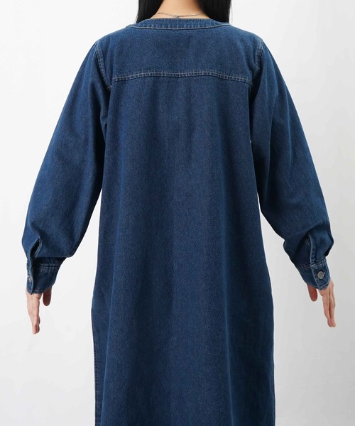 LUCA/LADY LUCK LUCA（ルカ/レディラックルカ）の「LC/LLL 前釦開きデニムワンピース（ワンピース・レディース・ネイビー/インディゴブルー・FREE）」の19枚目の写真