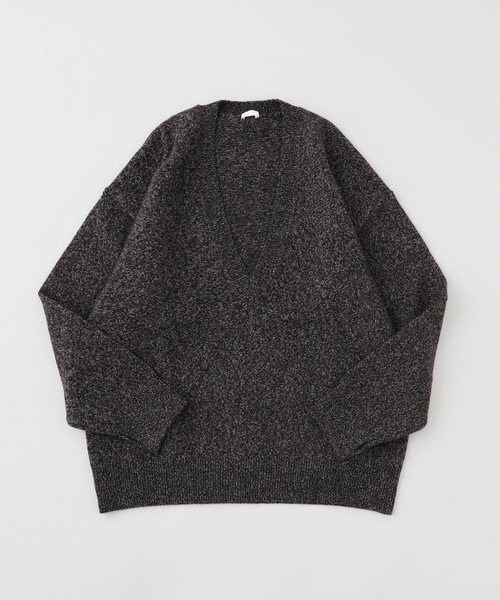 定価7万 SEEALL シーオール ニット カーディガン ブラック SEEALL / シーオール DEEP V SWEATERYAK WOOL（ニット/セーター