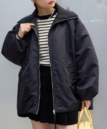 リブタートルオーバーサイズ 中綿ジップブルゾン