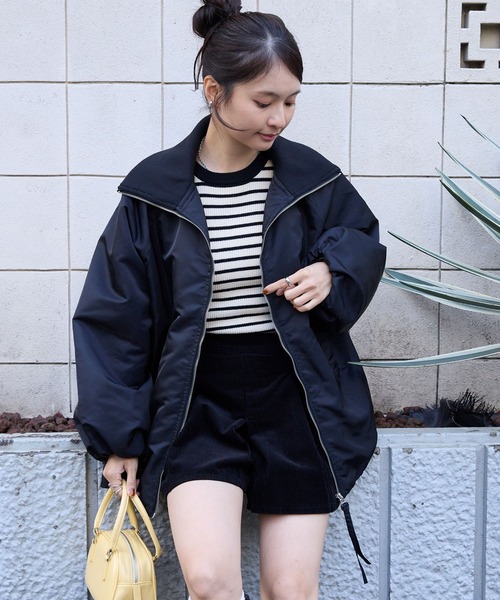 Left to Suffer/Leap of Death　商品説明ご確認ください リブタートルオーバーサイズ 中綿ジップブルゾン MONO-MART│MONO-MART