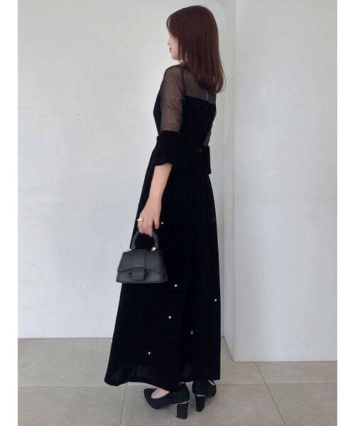 藤井サチコラボ】パールビジューベロアナロードレス（ドレス