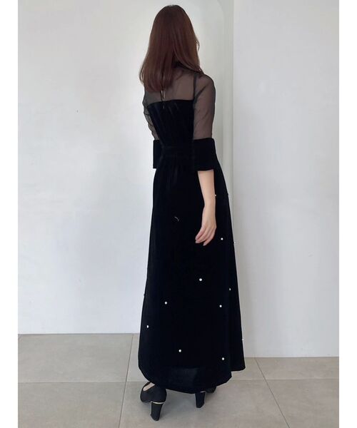 藤井サチコラボ】パールビジューベロアナロードレス（ドレス
