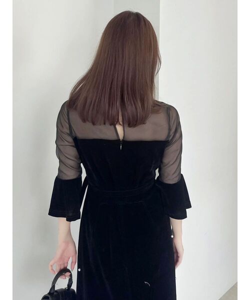 藤井サチコラボ】パールビジューベロアナロードレス（ドレス