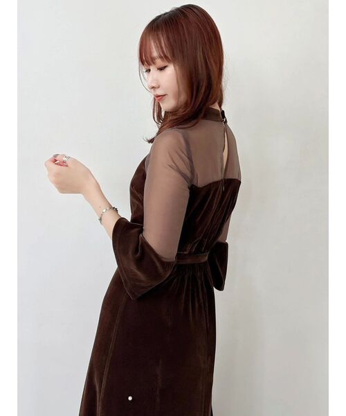 藤井サチコラボ】パールビジューベロアナロードレス（ドレス