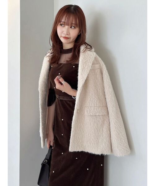 藤井サチコラボ】パールビジューベロアナロードレス（ドレス