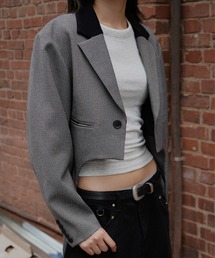 BONBOM({{)BONBOM×Ameri HOUNDSTOOTH GARTER JACKET(e[[hWPbg)